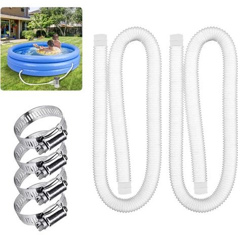 Ersatzschlauch Für 1,25-zoll-aufstellpools Mit Metallklemme Für Intex-filterpumpen – 1,5 Meter Lang (2er-pack)