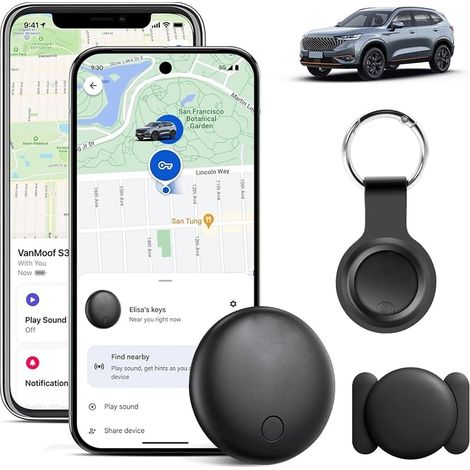 Gps-tracker Für Autos, Kompatibel Mit Integrierter App (ios Und Android), Intelligente Echtzeit-ortungspeiler Mit Weltweiter Abdeckung, Ohne Monatliche Gebühren Oder Abonnement (weiß)
