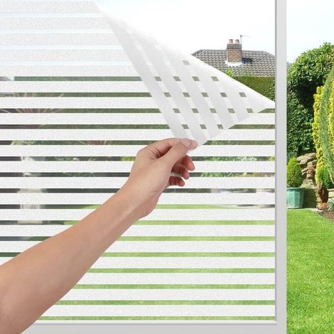 44,5x200cm Sichtschutzfolie Für Fenster Anti-blick Elektrostatische Folie Fensterfolie Streifenmuster Nicht Haftende Uv-schutzfolie Ideal Für Büro