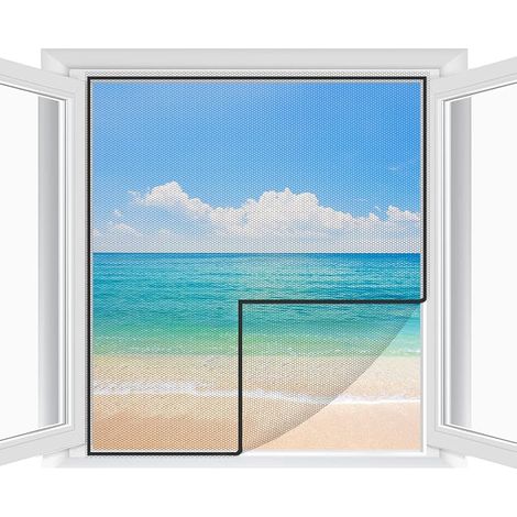Fliegengitter Fenster Individuell Zuschneidbar Für Fenster Bis 180 Cm X 150 Cm 2er-set Verstellbares Fliegengitter Mit Feinem Maschenwerk, Ohne Bohren, Mit Klebeband – Weiß