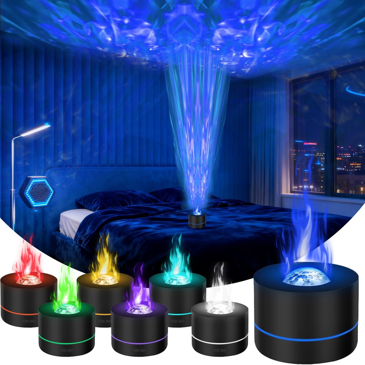 200-ml-aroma-diffusor Mit 7-farbiger Led-beleuchtung Und Automatischer Abschaltung Bei Wassermangel