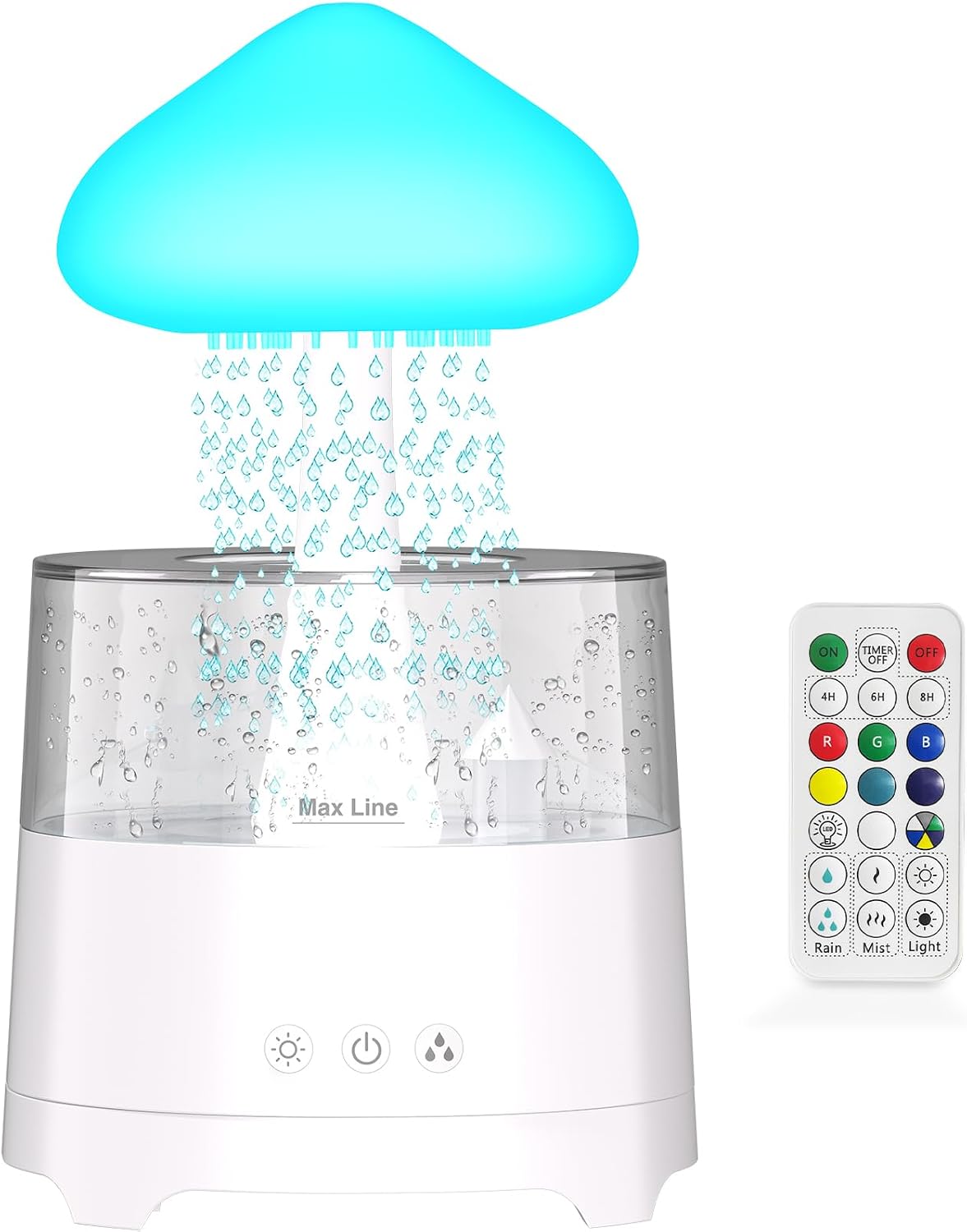 Luftbefeuchter Mit Regenwolken-design Und Fernbedienung, Pilz-wasserlampe, Luftbefeuchter Für Schlafzimmer, Regentropfen-luft