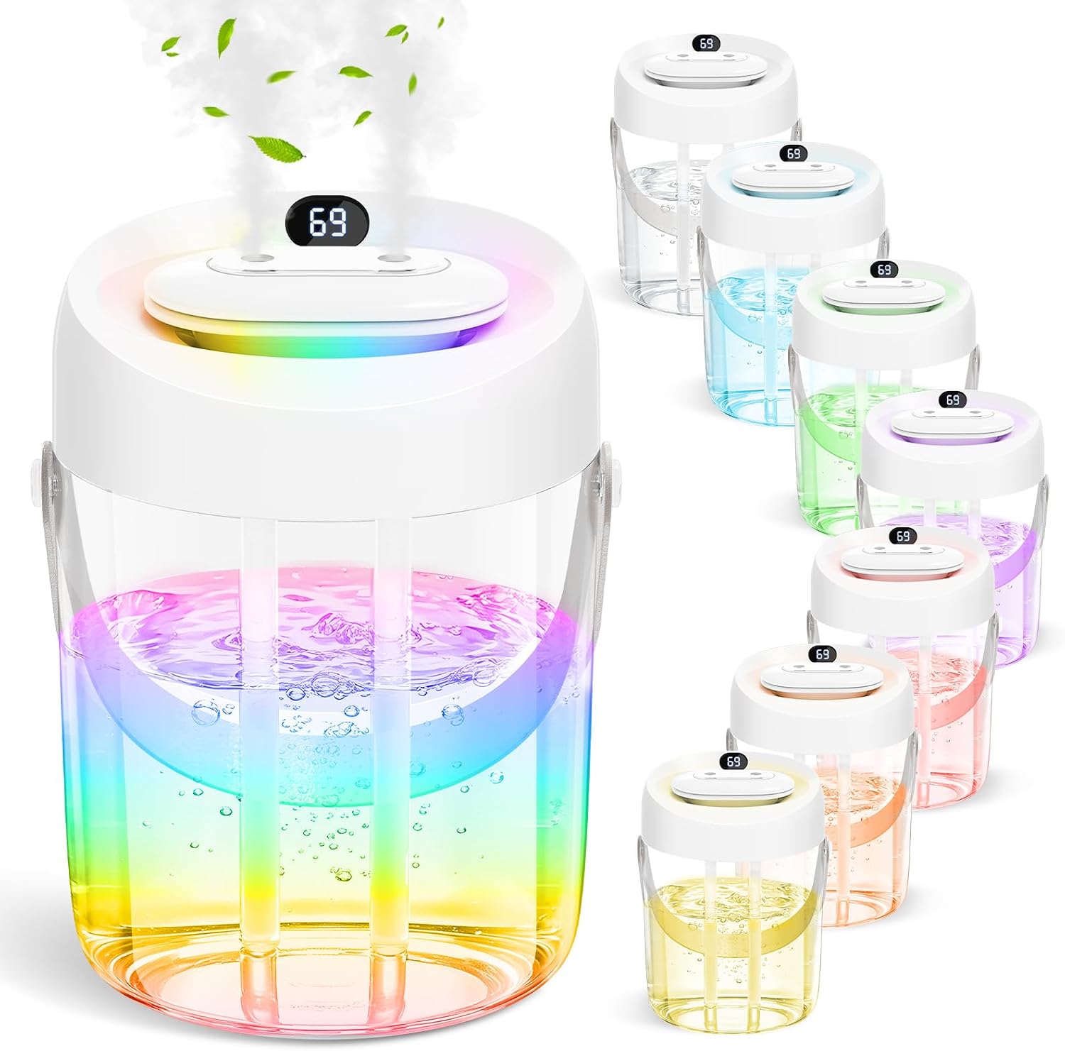 2-liter-luftbefeuchter Für Schlafzimmer, Aromadiffusoren Für Zuhause Und Büro, Pflanzenluftbefeuchter, Raumduftdiffusoren, Nachtlichter Und Kleine Diffusoren