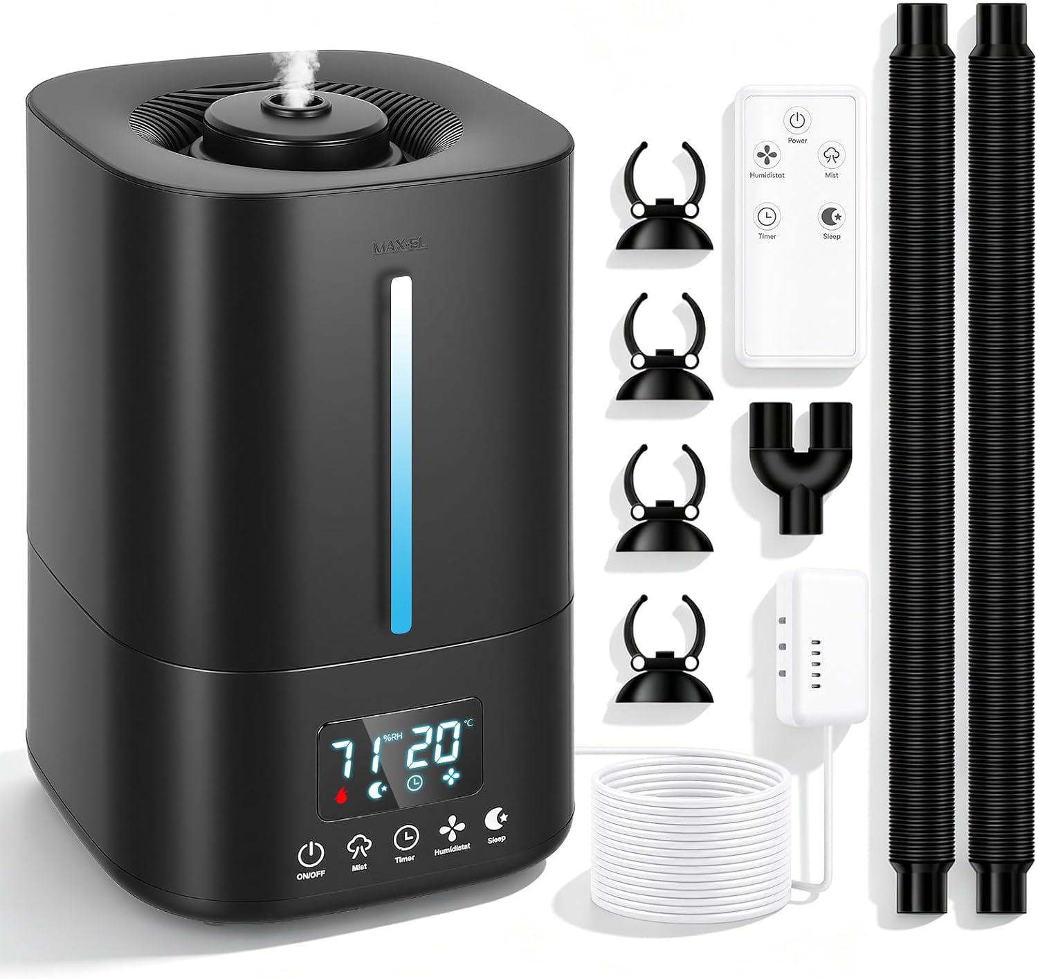 5-liter-luftbefeuchter Für Pflanzen Und Terrarien Mit Hygrometer Und 2 Schläuchen