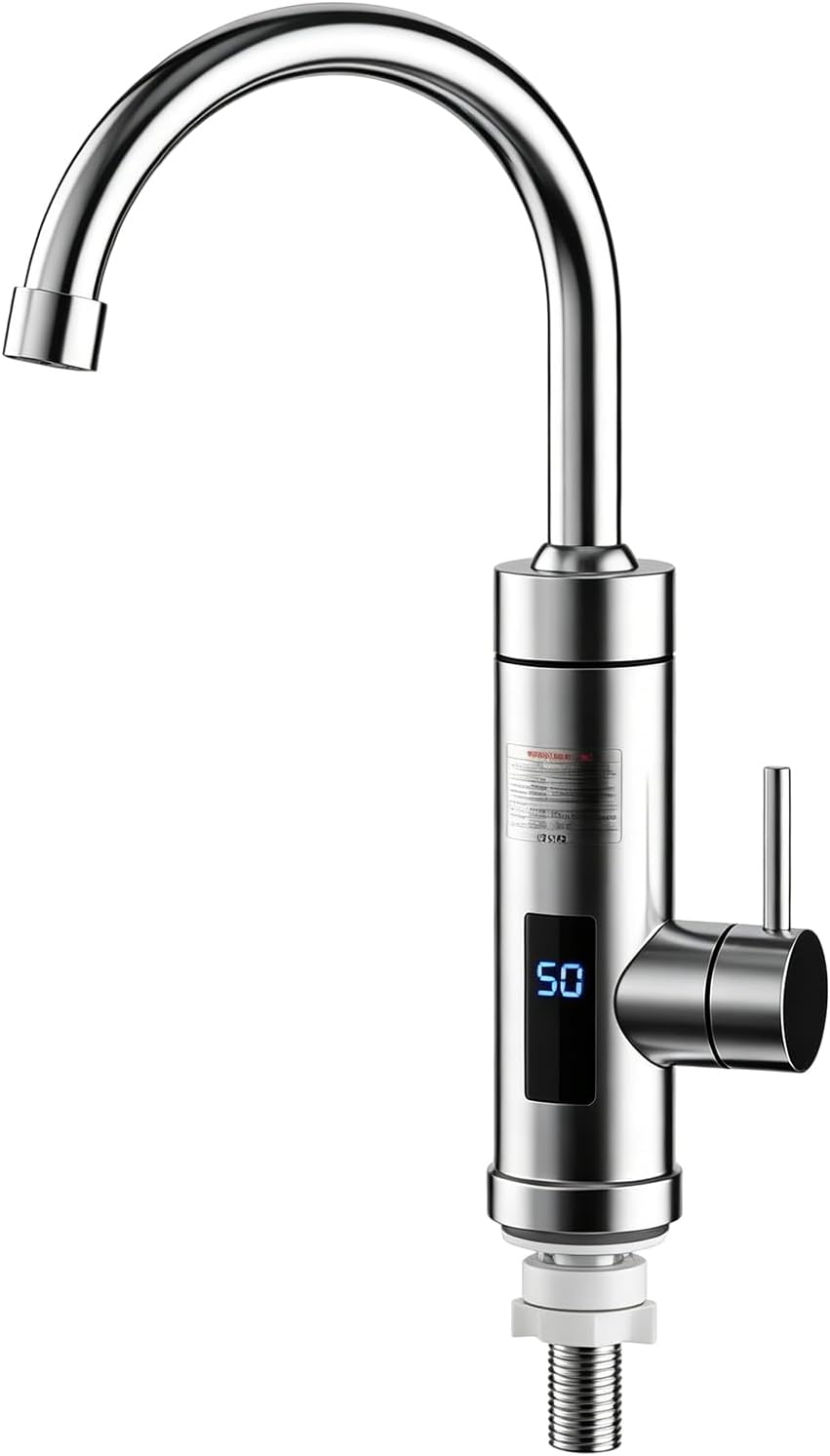 Durchlauferhitzer, Elektrischer Warmwasserbereiter, 220 V, 3000 W, Edelstahl, Mit Led-temperaturanzeige