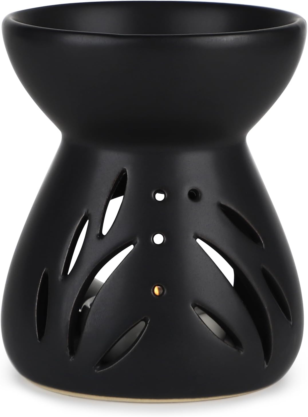 Parfümlampe Aus Keramik, Duftölbrenner Mit Kerzenlöffel, Duftölbrenner Für Die Heimdekoration, Trichterförmiger Aromadiffusor (schwarz)