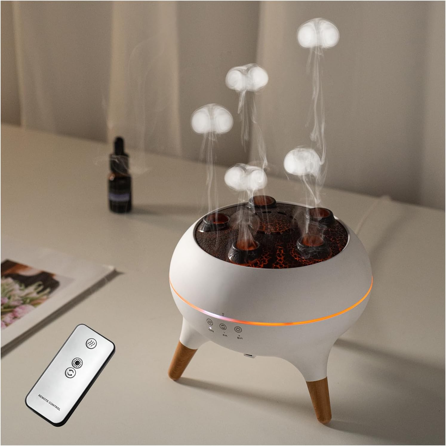 Quallen-luftbefeuchter Mit Licht, 250-ml-diffusor Für Ätherische Öle Mit Fernbedienung, Geräuschaktivierter Quallen-luftbefeuchter, Ultraschall-diffusor Mit 2 Modi Für Schlafzimmer/büro