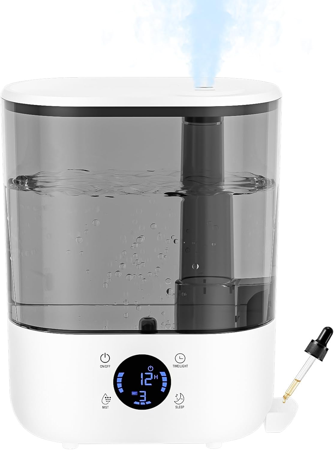 5,5-liter-luftbefeuchter Für Schlafzimmer, Gukkk-luftbefeuchter Mit Top-fill-system Für Schlafzimmer, Büro, Kinderzimmer Und Pflanzen, Bpa-frei, Automatische Abschaltung, Leiser 28-db-ultraschall