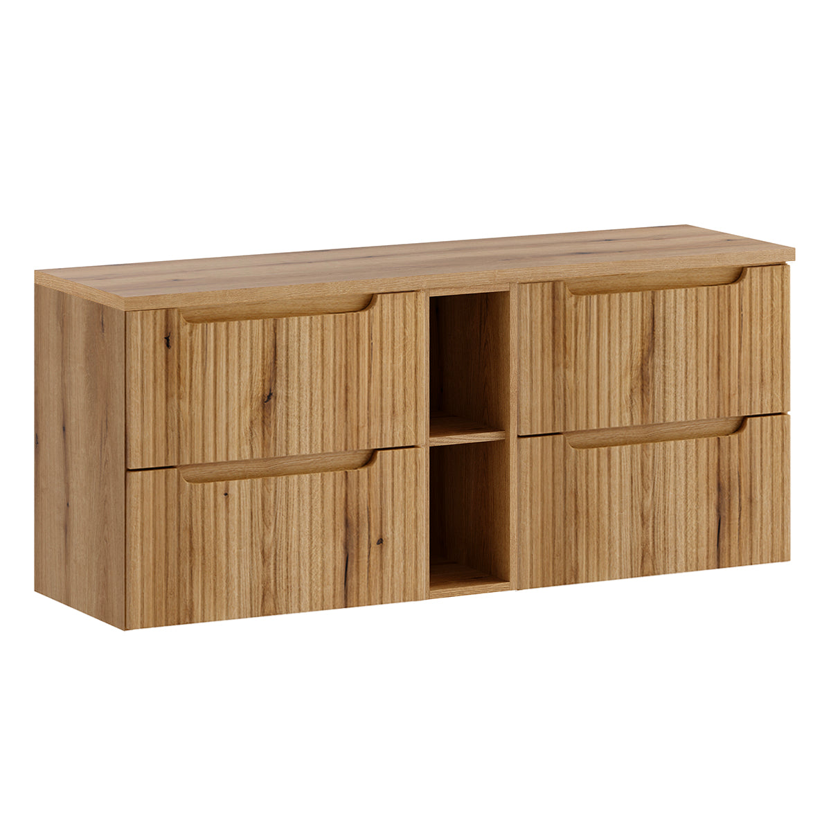 Waschtischunterschrank 140cm 4 Schubladen 2 Fächer Riva Holz