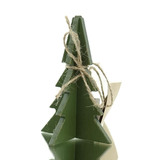 Boltze Weihnachtsdeko Tannenbaum Ceti S Dunkelgrün 11,5 Cm - Holz