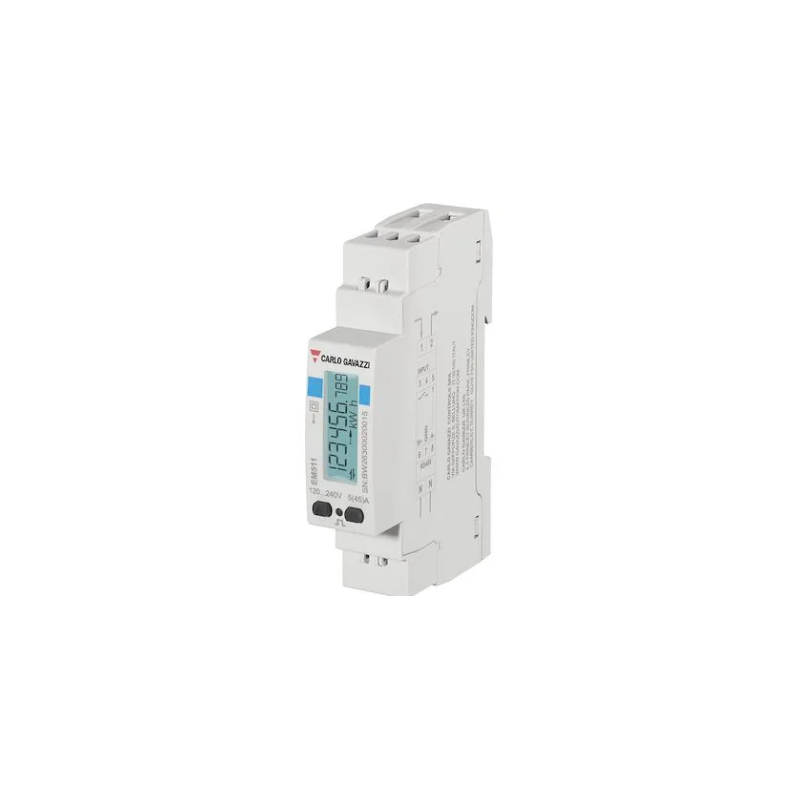 Carlo Gavazzi Em511dinav81xo1pfb Digitaler Einphasiger Energiezähler, 45 A, Direktanschluss, 230 Vac, Impulsausgang