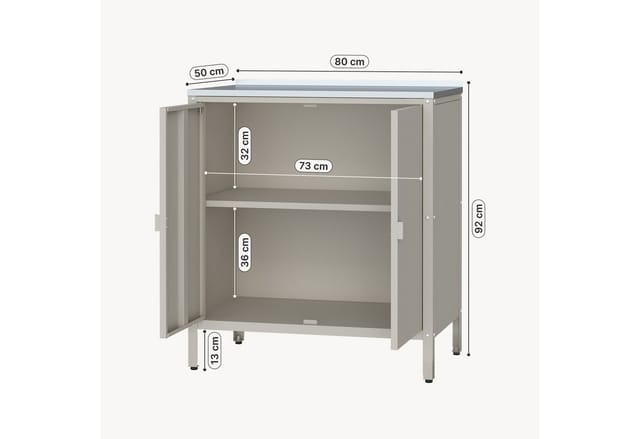 Outdoor Schrank Bolognano 92x80x50 Cm Beige, Matt [casa.pro]