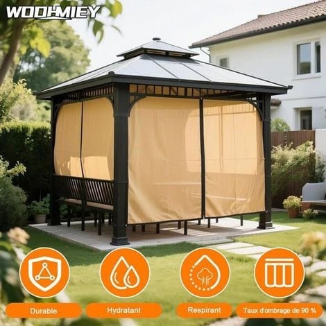 Schattierungsnetz, 90 % Schattierungsgewebe Pergola-außenschattierungsnetz, Sonnenschutznetz Schattierungsgewebe Für Pergola, Terrasse, Gewächshaus, Hühnerstall, Pflanzen - Beige (3x4m)