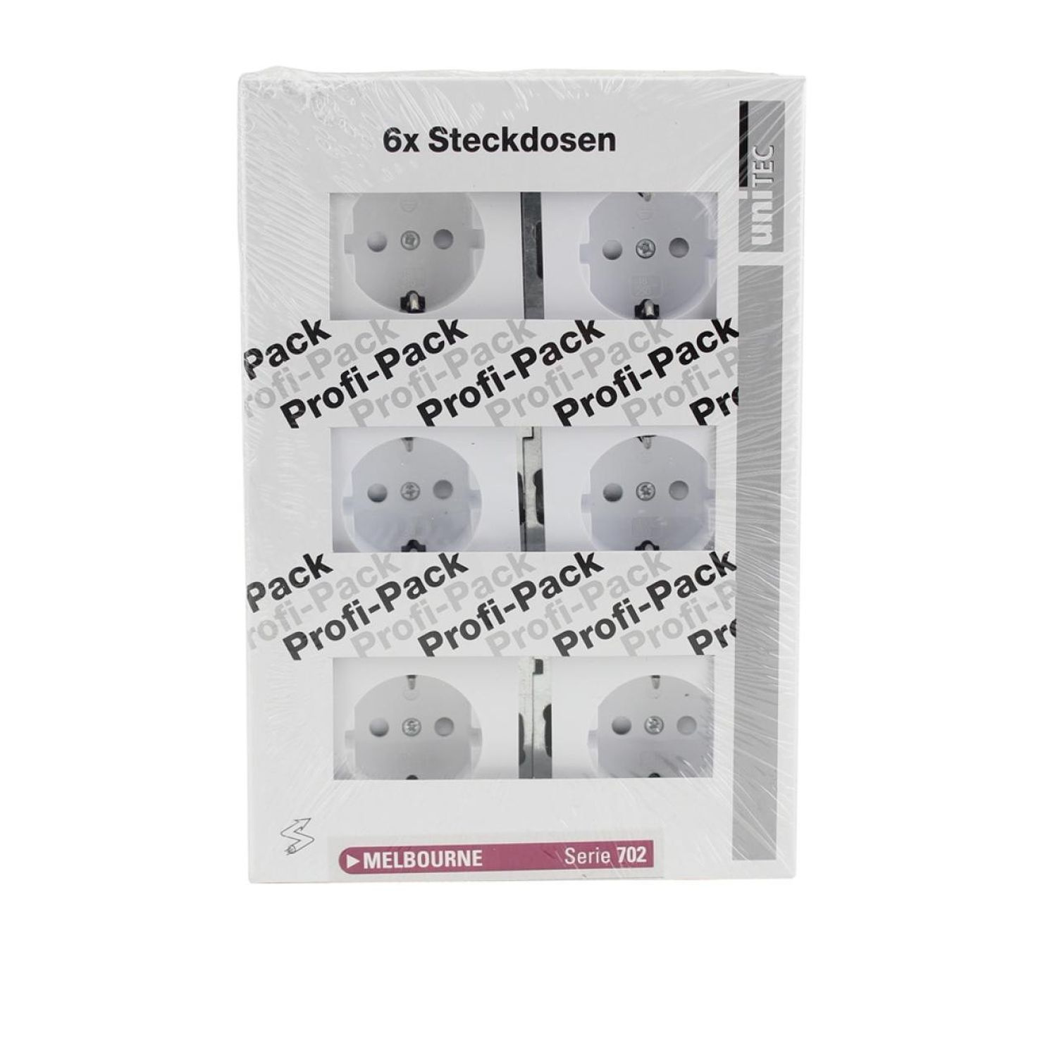 Steckdo.profi-pack Melbourne Ultraweiß, Serie702 6x