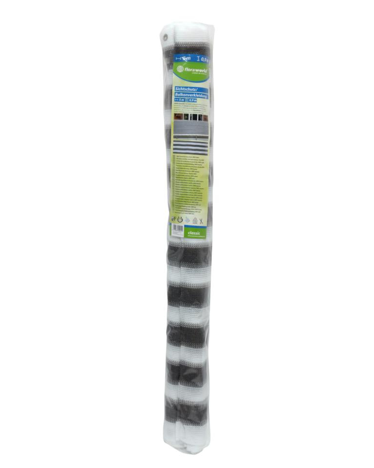 Sichtschutz Classic Hdpe-gew.,5x0,9m,grau/weiß