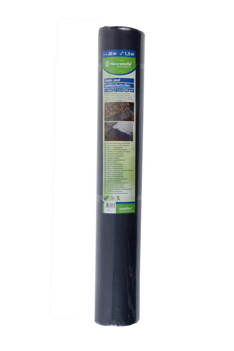 Stein-u.splittschutzvlies Comf 20x1,5m, Grau, Rolle, 60g/m2