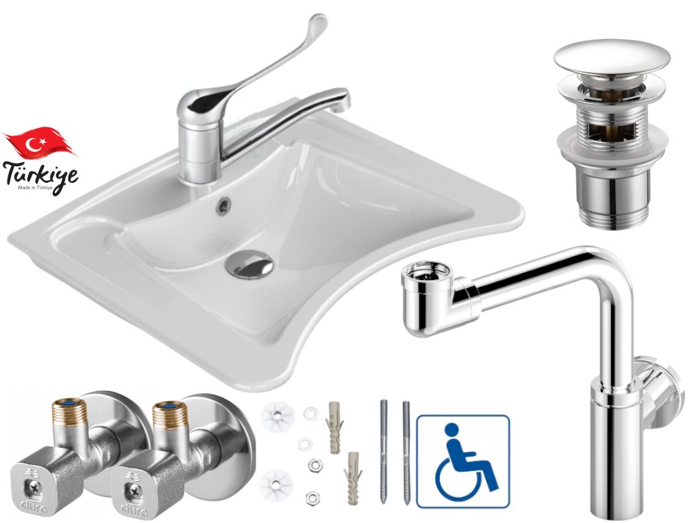 Behindertenwaschbecken-set Mit Ellbogenarmatur Cerastyle 60x50 Cm