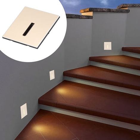 3000k Led-treppenleuchte Für Den Innen- Und Außenbereich, Stufeneckenbeleuchtung, 100–240 V, Goldfarben