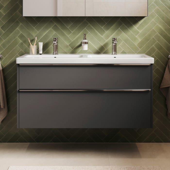 Duravit Joviva Keramik-doppelwaschtisch Mit Unterschrank 120 Cm