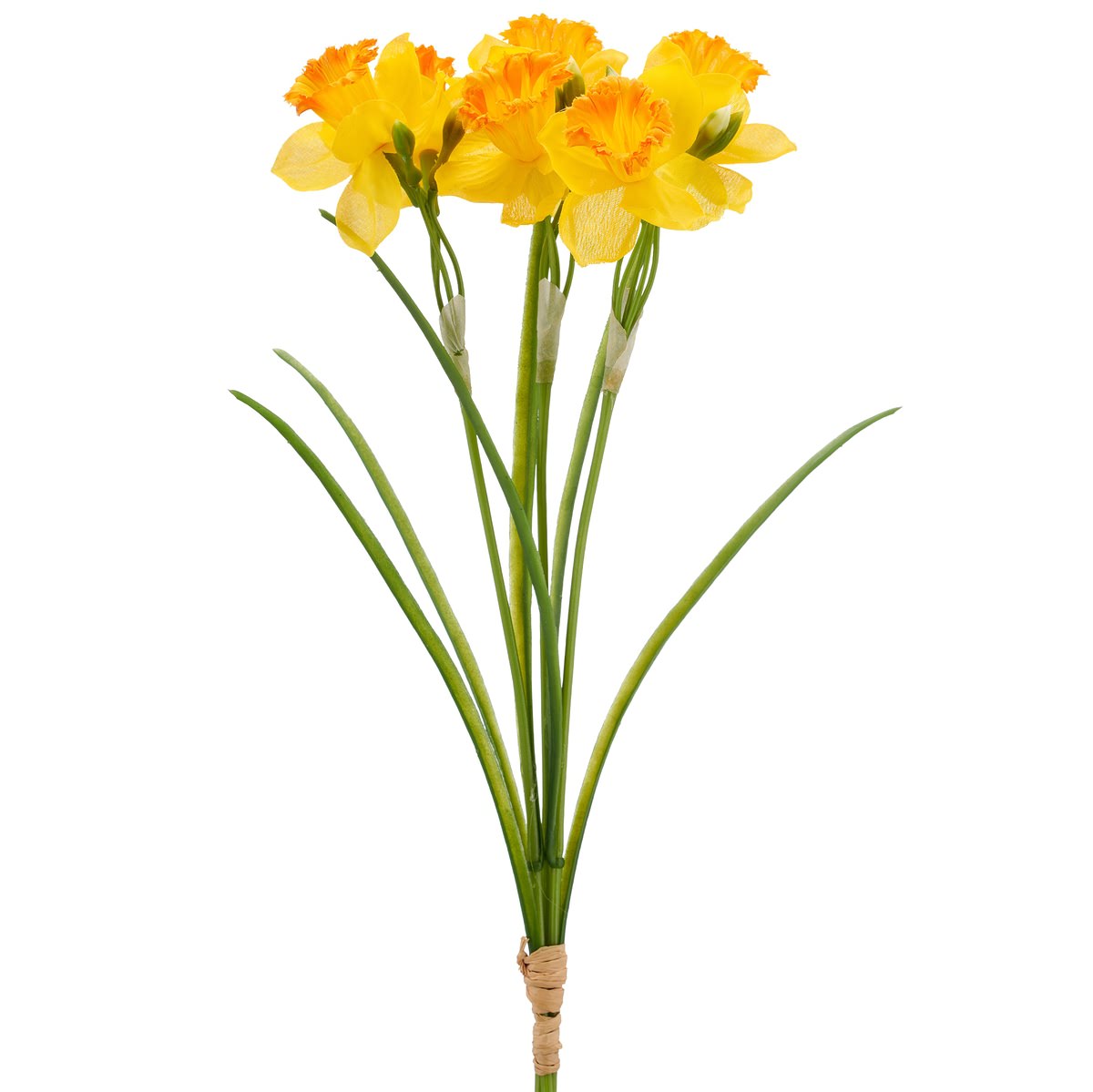 Gasper Osterglocken-narzissenbund Gelb & Orange 3 Stiele 41 Cm - Kunstblumen