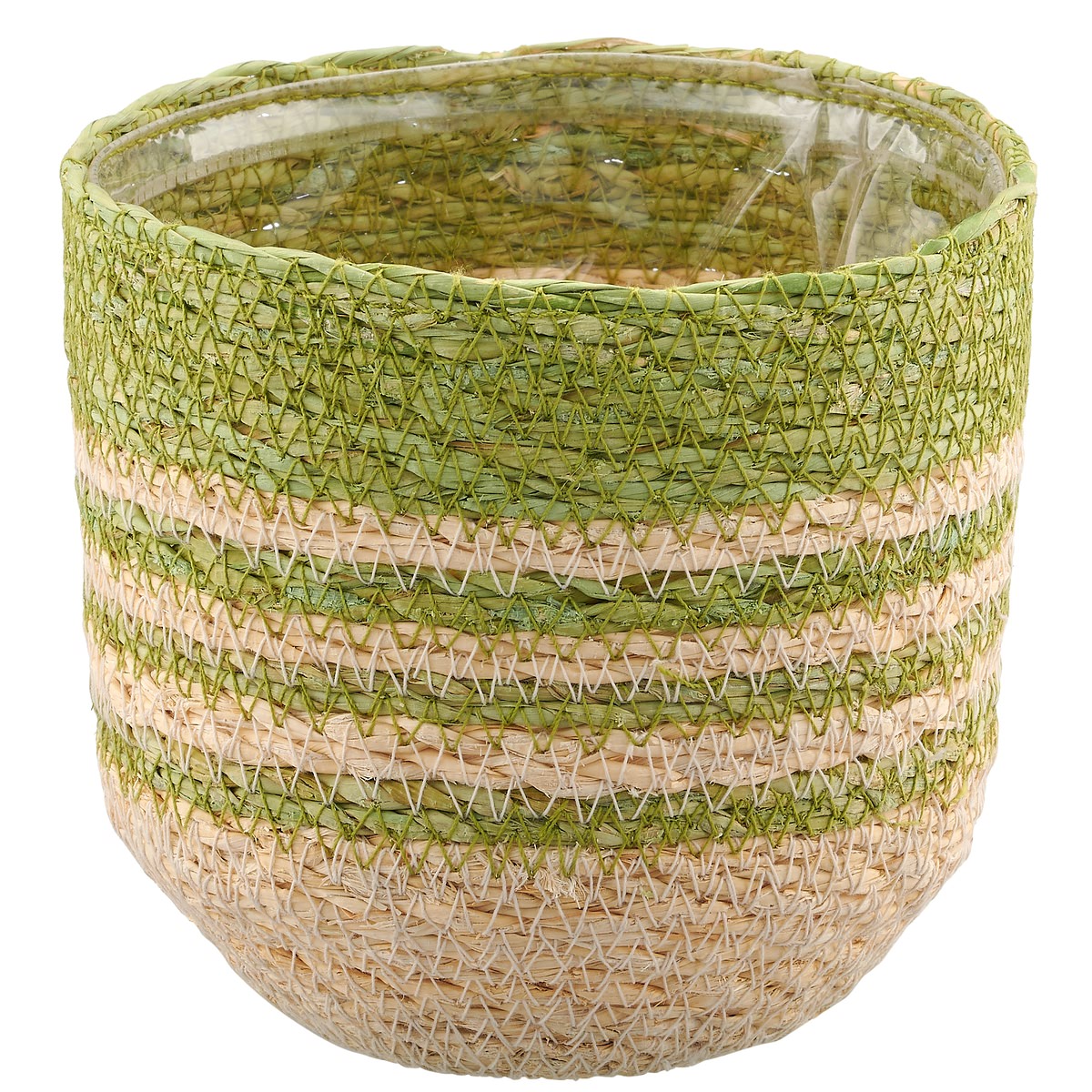 Gasper Creativ Home Übertopf Grün & Natur Mit Folienauskleidung Ø 12 Cm - Seegras