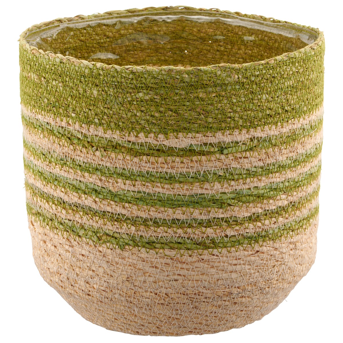 Gasper Creativ Home Übertopf Grün & Natur Mit Folienauskleidung Ø 19,5 Cm - Seegras