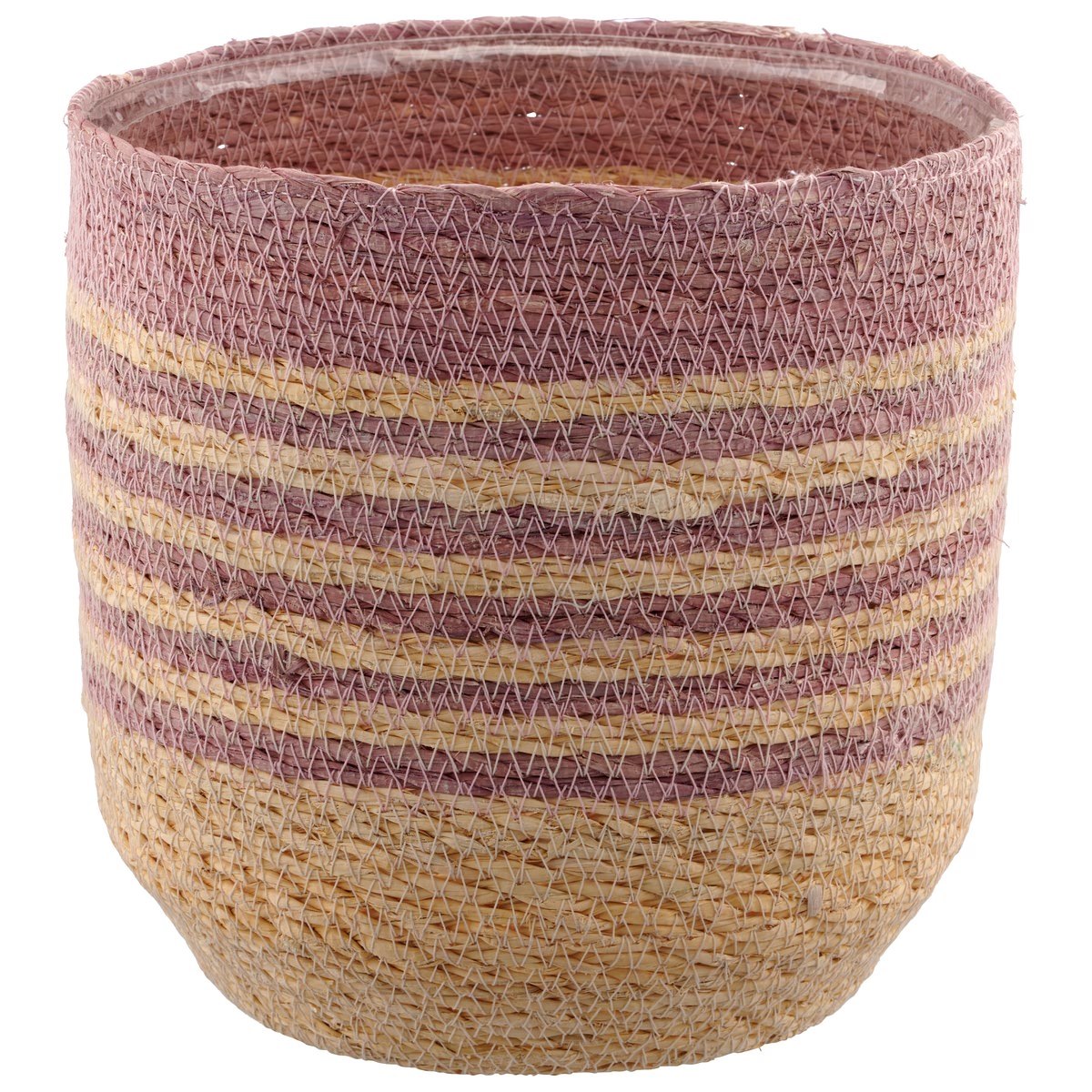 Gasper Creativ Home Übertopf Rosa & Natur Mit Folienauskleidung Ø 18 Cm - Seegras