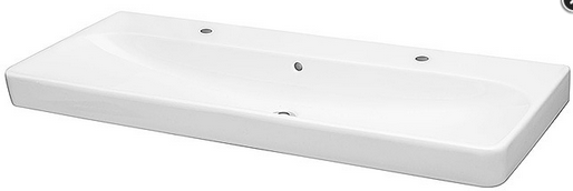 Geberit M100 E-waschtisch 1200x480mm Weiß Eckige Form 2 Hahnlöcher