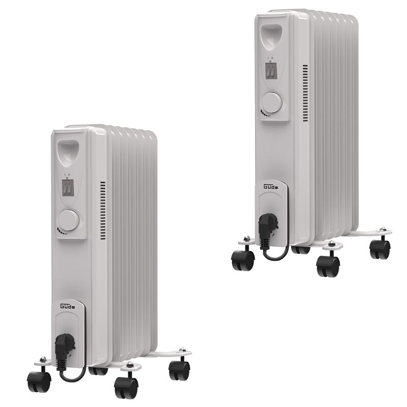 Güde 2x Elektro-heizung Or 1500-7 Eco Ölradiator 1500 W Heizleistung 7 Rippen