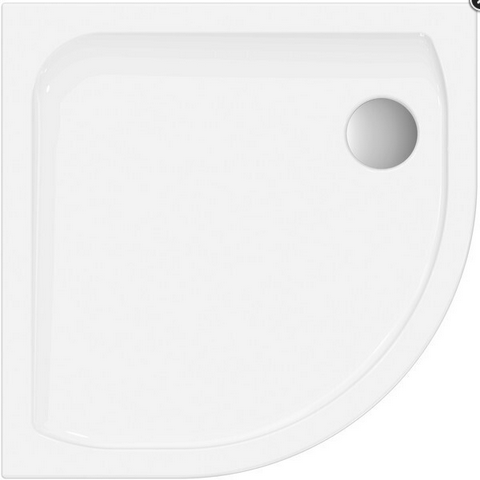 Is S100 Acryl Viertelkreis Brw 800x800x35mm, Radius 500mm Weiß