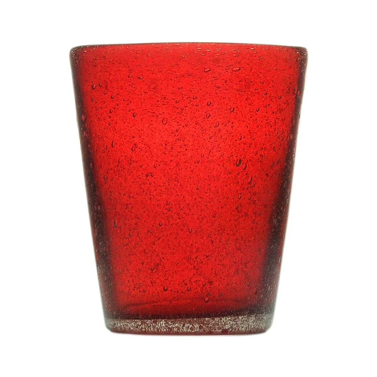 Roter Tumbler Aus Handgeblasenem Glas 0,25 L, 7,8 Cm Durchmesser, 10 Cm Hoch