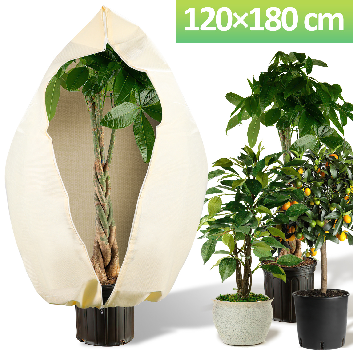 Jiubiaz Winterschutz Wintervlies 2x 100g/m² Für Kübelpflanzen Pflanzen 120x180cm Frostschutz Gartenvlies