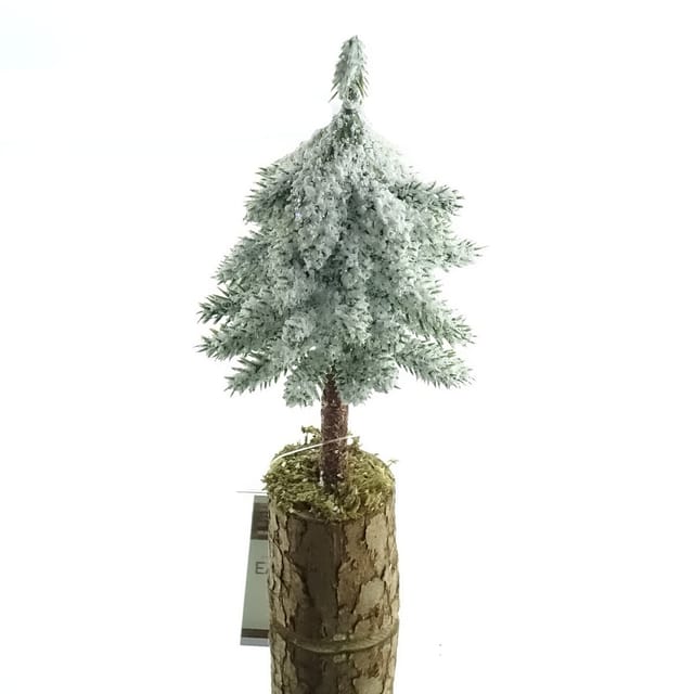 Mini - Weihnachtsbaum Grün Weiß Besprenkelt Ø 7 Cm Höhe 21 Cm