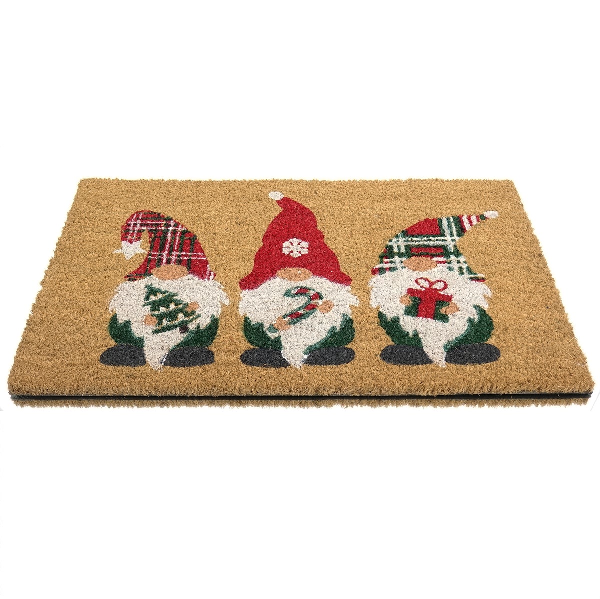 Kaemingk Weihnachtsfußmatte 3 Wichtel 60 X 40 Cm - Kokosfasern & Gummi