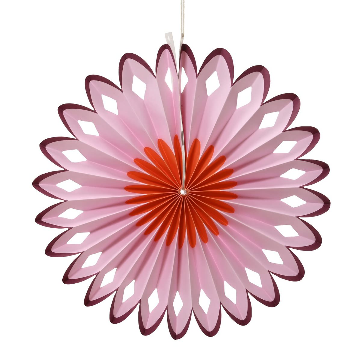 Decoris® Papierblumenaufhänger - Papierrosette Rosa & Rot Ø 30 Cm