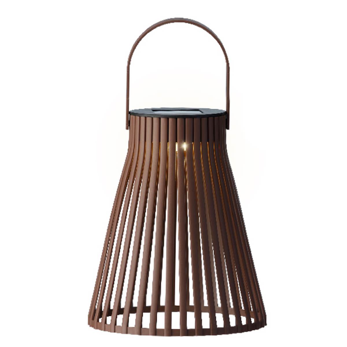 Lumineo Solar Led Lampe Braun Ø 14,5 Cm Höhe 18,5 Cm - Kunststoff