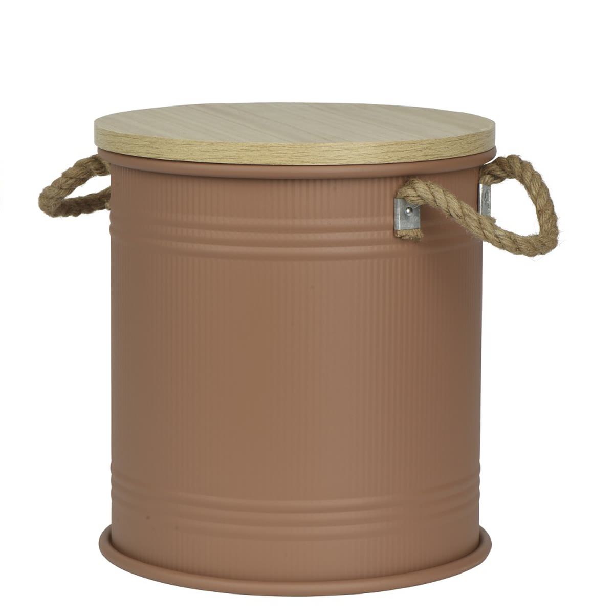 Kaemingk Eisentonne Mit Deckel Braun Ø 30 Cm H: 33 Cm