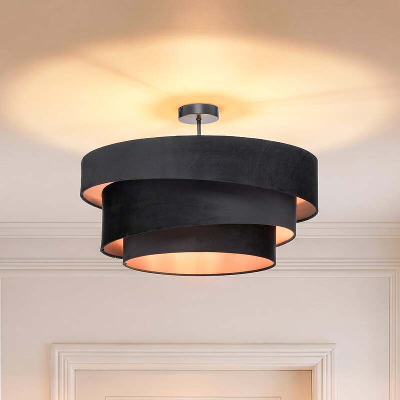[gebraucht] B-ware Lindby Deckenlampe Jusari Led Leuchte Dimmbar Schwarz Gold Ø56cm 3-flammig