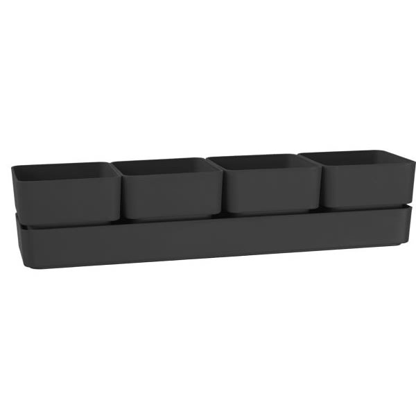 Tera® Pflanzgefäße Sierra Ash Anthrazit 48 Cm - Kunststoff