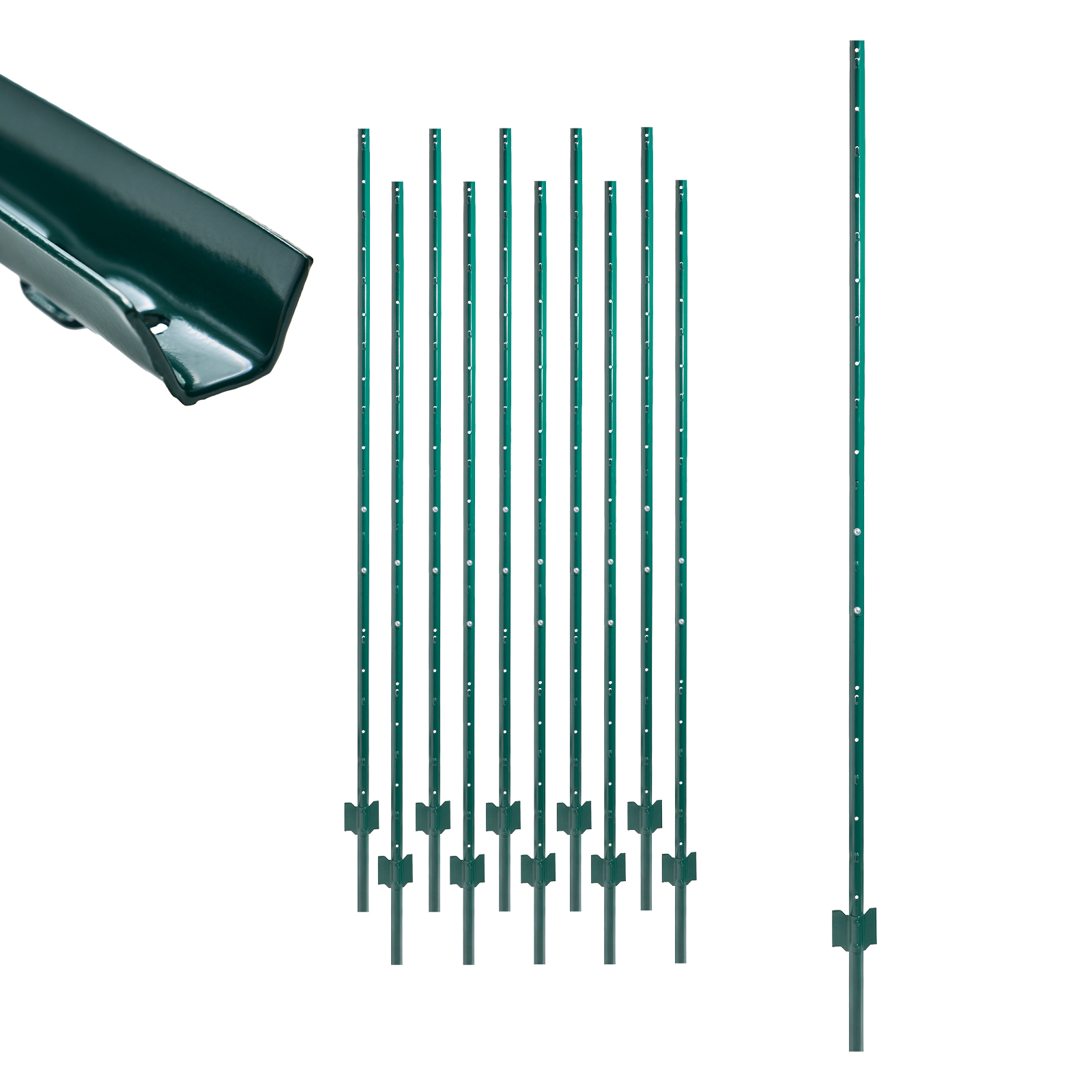 Trutzholm 10x U-profil Zaunpfosten 192 Cm Stahl Pulverbeschichtet