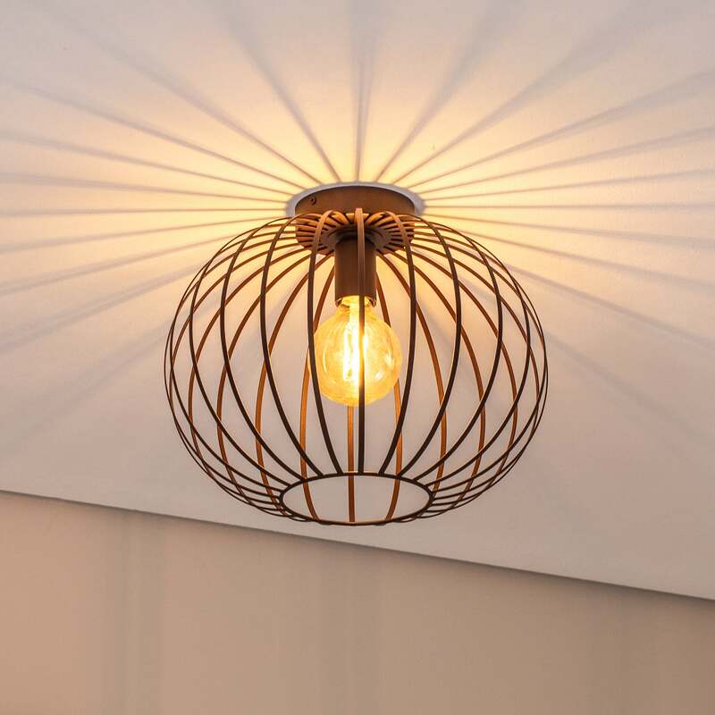 [gebraucht] B-ware Deckenleuchte Cruce Led Dimmbar Stahl Dunkelbraun Ø40cm Lampe Leuchte 28cm