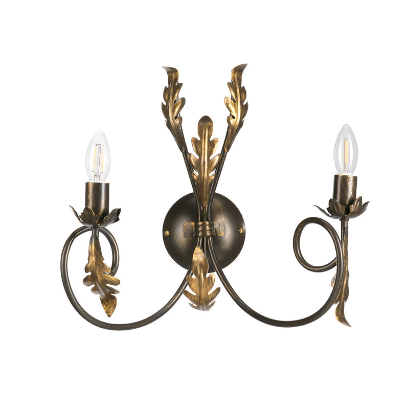 [gebraucht] B-ware Wandleuchte Gretel 2-flammig Led Wandlampe Dimmbar Bronze Metall E14 40x40cm