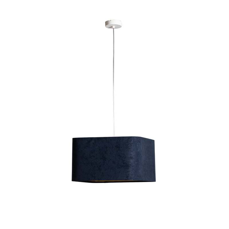 [gebraucht] B-ware Hängeleuchte Kwadro Led Pendelleuchte Licht Dimmbar Dunkelblau Gold 40x40cm
