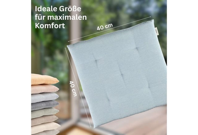 Esprit Sitzkissen Needlestripe - 2er Set 40x40 Cm, Hellblau