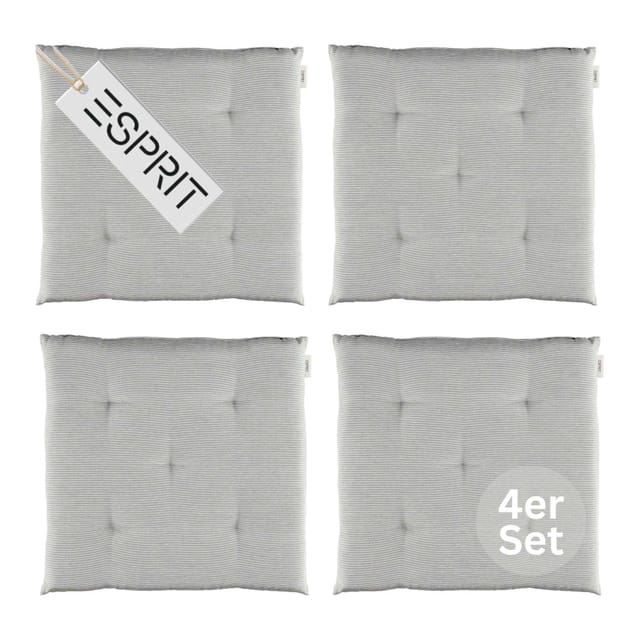 Esprit Sitzkissen Needlestripe - 4er Set 40x40 Cm, Grau