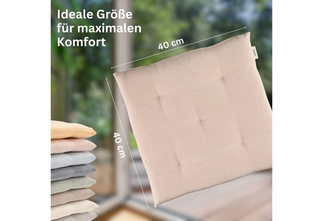 Esprit Sitzkissen Needlestripe - 2er Set 40x40 Cm, Rose