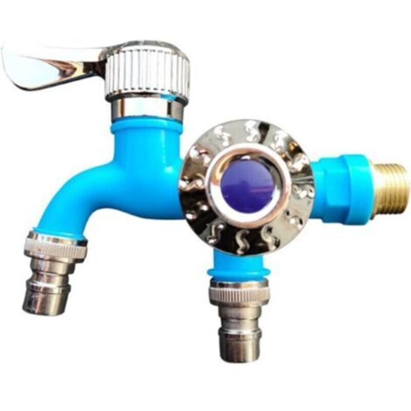 Pr 2-in-1-multifunktions-wasserhahn Mit Zwei Ventilen, Waschtischmischer, Umstellhahn Und Separator – Blau