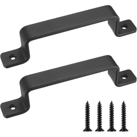 Set Mit 2 Robusten Vintage-türgriffen Aus Gusseisen, Schwarz, Ideal Für Den Außenbereich, Die Garage, Den Kleiderschrank Und Den Innenbereich