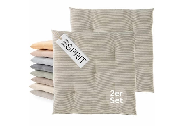 Esprit Sitzkissen Needlestripe - 2er Set 40x40 Cm, Braun