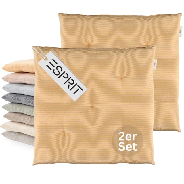 Esprit Sitzkissen Needlestripe - 2er Set 40x40 Cm, Gelb